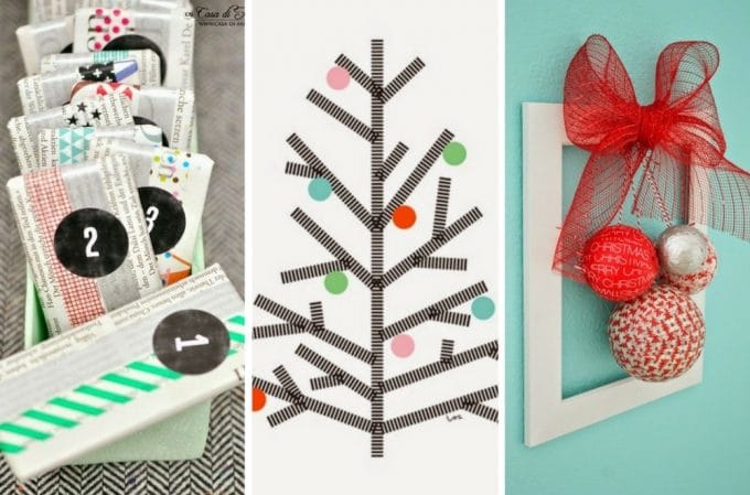 We turn to our curation of Christmas Washi tape ideas time and again for inspiration to create everything from Christmas Washi tape cards to Washi tape wall trees. The craft ideas are all really easy, simple enough even for kids to make them on their own. My favourites are the washi tape Christmas tree decoration made from a cookie cutter and the door wreath. The Washi tape advent calendars are super cool and relatively simple to make.Washi tape Christmas baubles are really striking if you choose your patterns well, you don't have to go with Christmas themed tape, choose a bright coloured Washi tape theme or a sparkly one. Take a look and see what you would like to make. #ChristmasWashiTape