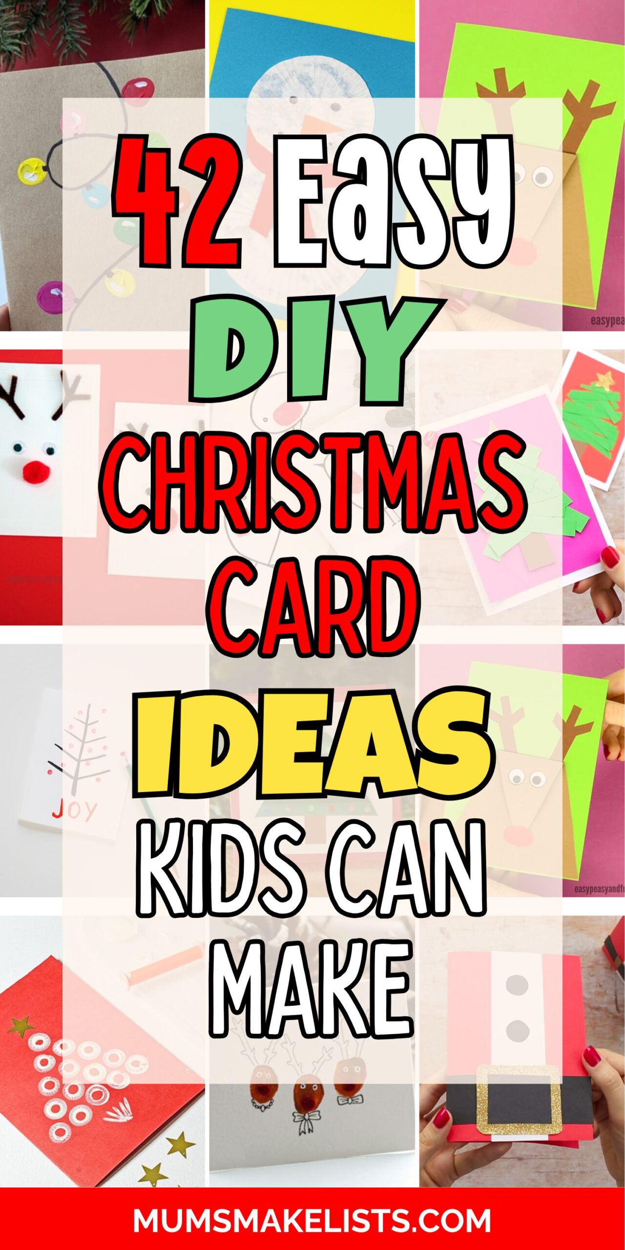 42 Cute Christmas Card Ideas To Make With Kids 48
