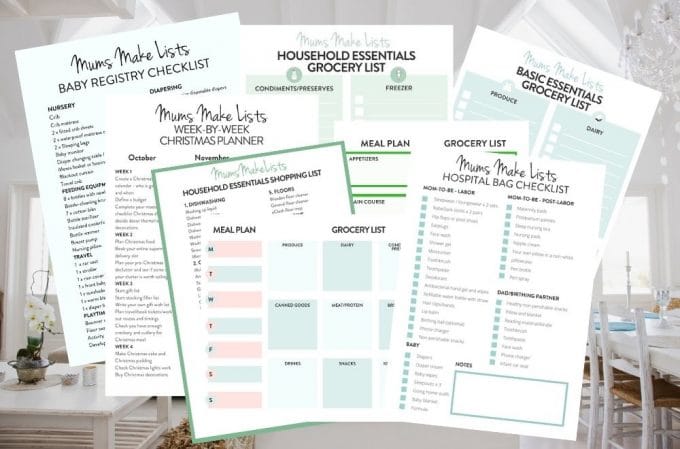 MUMS MAKE LISTS FREE PRINTABLES LIBRARY, free household printables, free printable checklists, free printable templates, free printable pdf household checklists and templates
