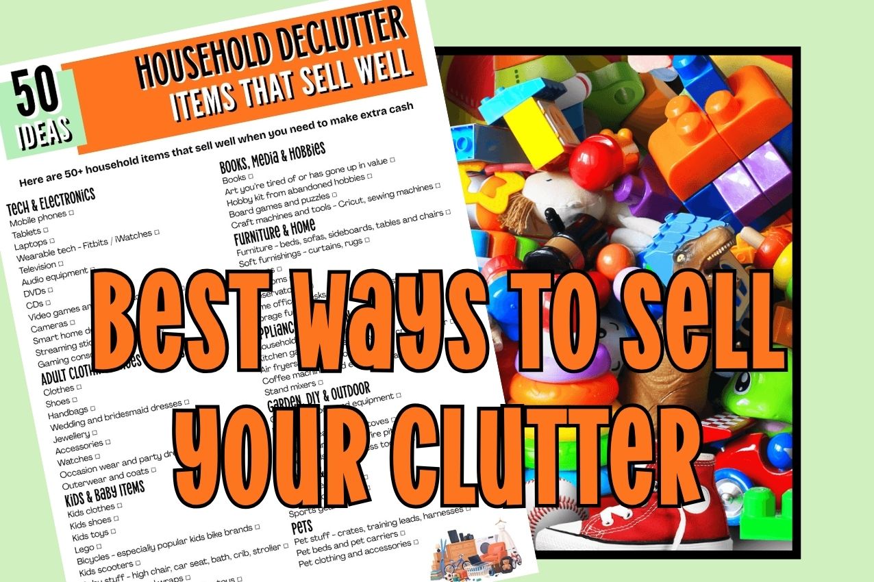 free printable list of things to declutter that sell well