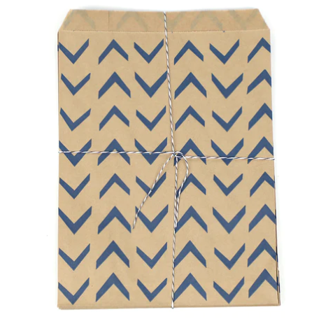 Blue retro kraft party bags with stickers