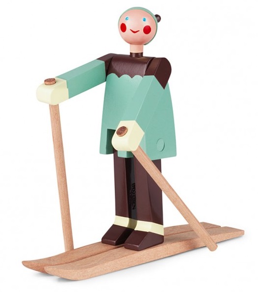 21 BEST SCANDINAVIAN CHRISTMAS DECORATIONS 2023 15 Kay Bojesen Bojie The Boy Skier Wooden Ornament
