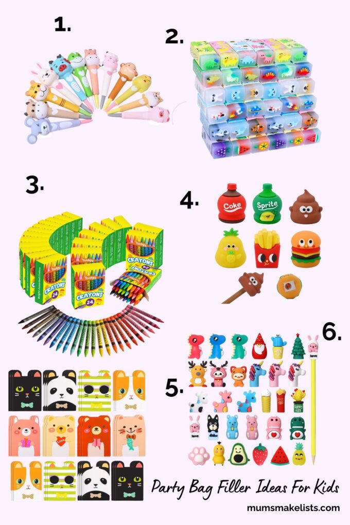 101 Different ideas for things to put in party bags