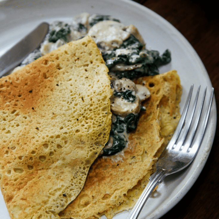 Image for Gluten-free Savoury Pancakes with Mushrooms (Vegan)