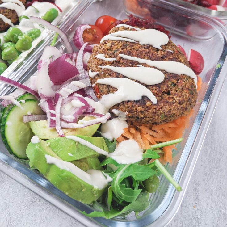 Image for Red Kidney Bean Burger Bowls (High Protein)