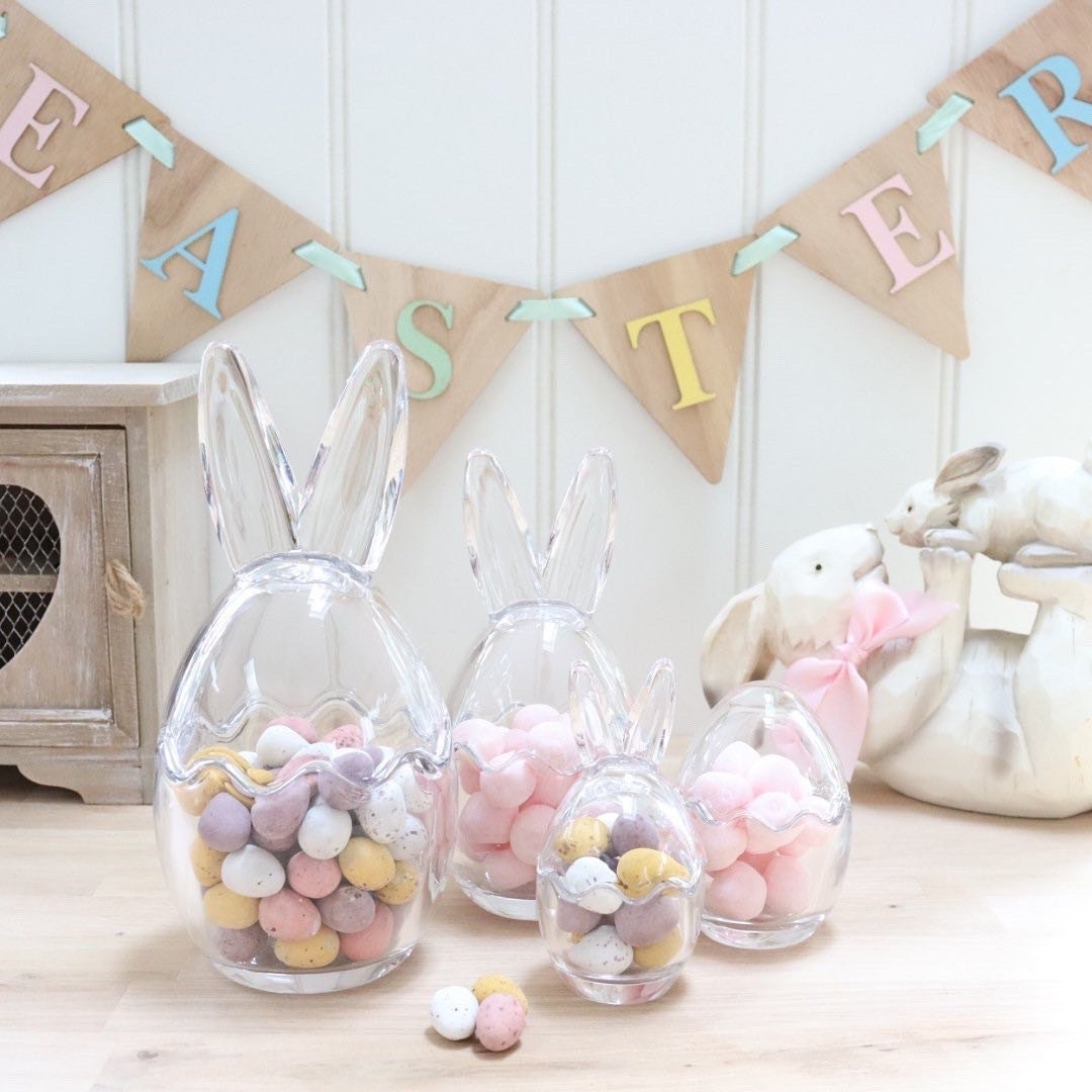 Bunny Ears Glass Jars 4 Sizes Available Easter Bunny