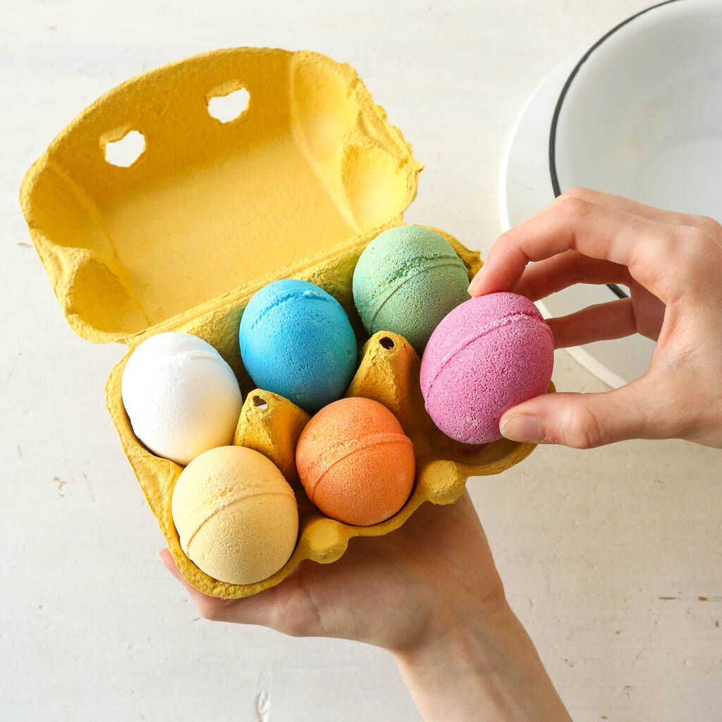 Egg Box Of Six Easter Bath Bombs By Berylune