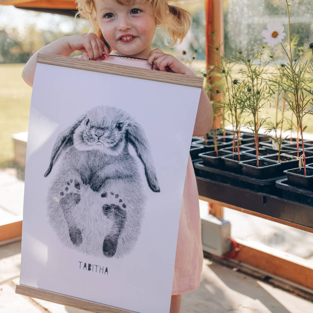 Personalised Baby Rabbit Footprint Kit By Lucy Coggle