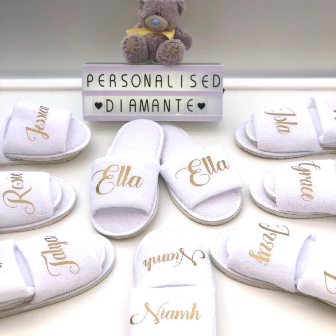 Personalised spa slippers