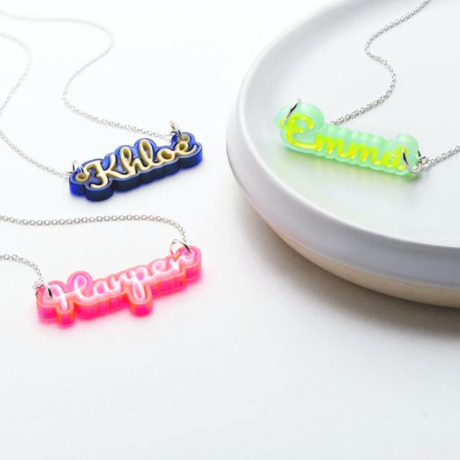 Retro Acrylic Name Necklace | MYKA