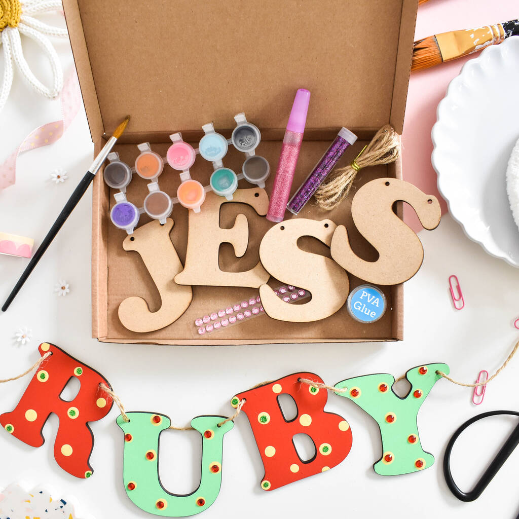 24 Alternatives To Goodie Bags For Kids' Parties 22 Personalised Girl's Bunting Name Letterbox Craft Kit