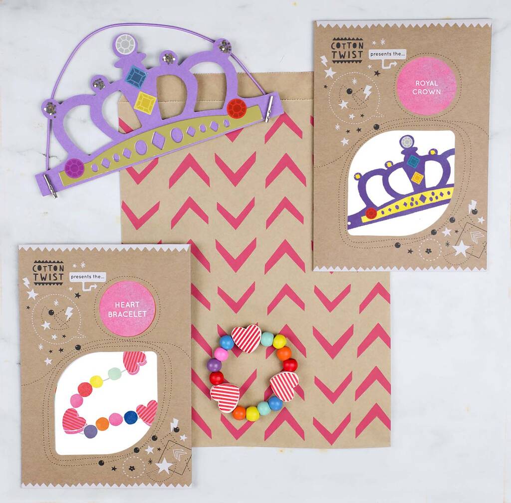 Princess Party Bag With Crown And Bracelet Kits | By Cotton Twist
