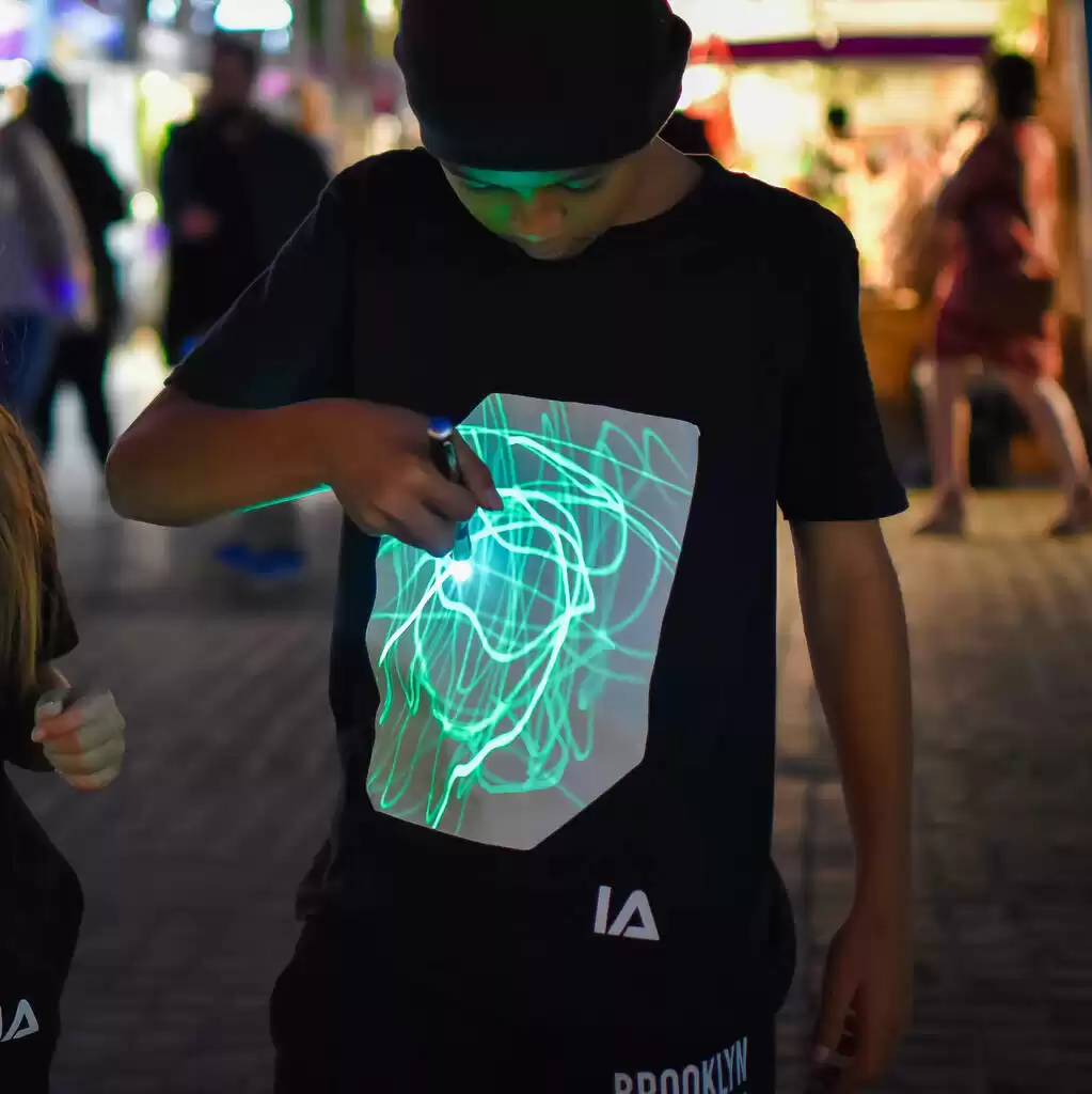 Interactive Green Glow T Shirt