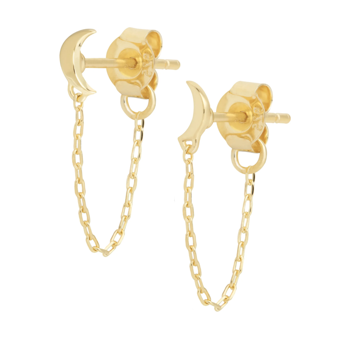 Tiny Moon Loop Earrings