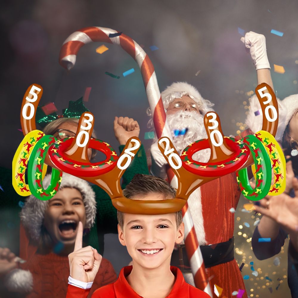 16 Fun Christmas Party Games For Teens 2 Inflatable reindeer ring toss game