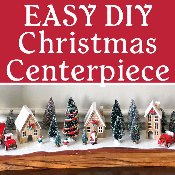 Image for Easy DIY Christmas Table Centerpiece Idea (Fun Red Truck Village)