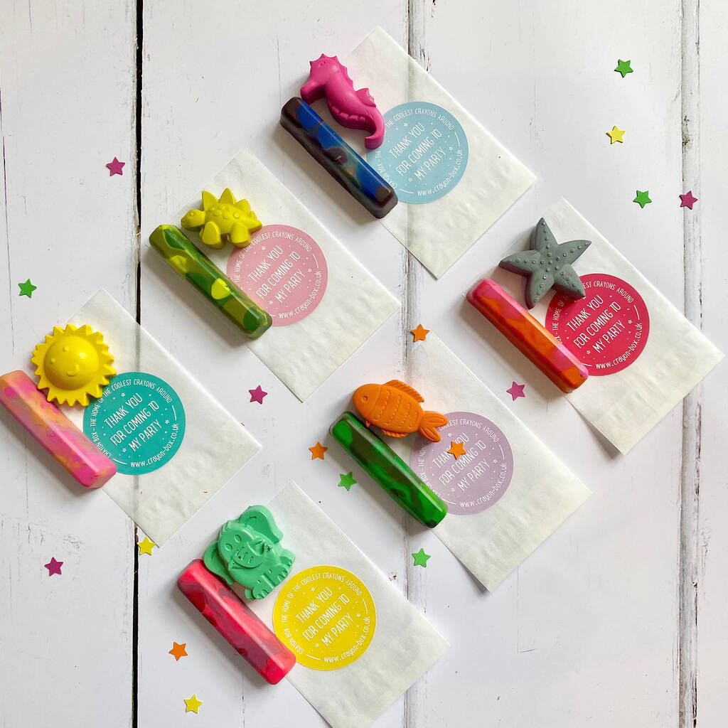 SUSTAINABLE PARTY BAG IDEAS: 37 ECO-FRIENDLY PARTY BAG FILLERS FOR KIDS 44 Marble Stick And Figure Themed Crayon Party Bag Filler