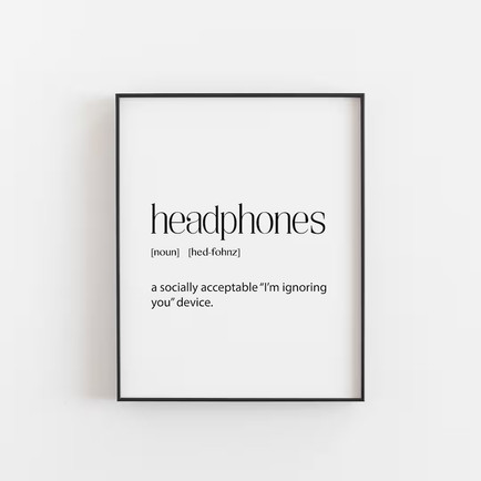 Headphones Wall Art Poster