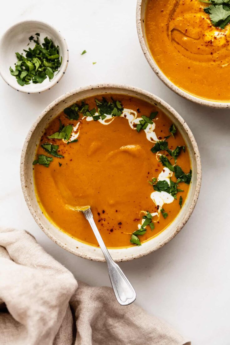 Image for Roasted Carrot Sweet Potato Ginger Soup