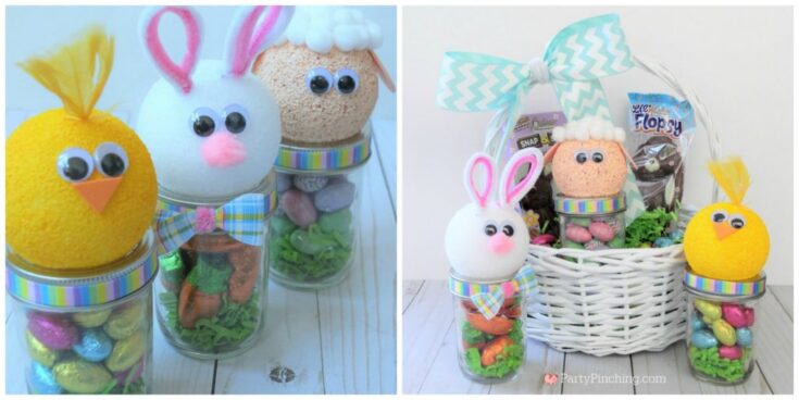 Image for Easter mason candy jars, best DIY Easter basket ideas, Best Easter crafts