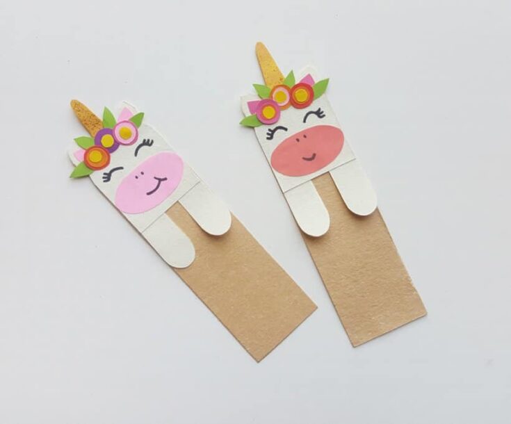 Unicorn bookmark craft for kids party