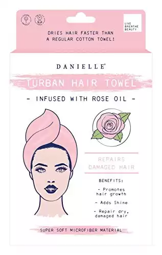 Danielle Creations Rose Oil Infused Pink Super Soft Turban Hair Towel