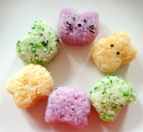 Image for All natural vegetable based green, pink and orange rice