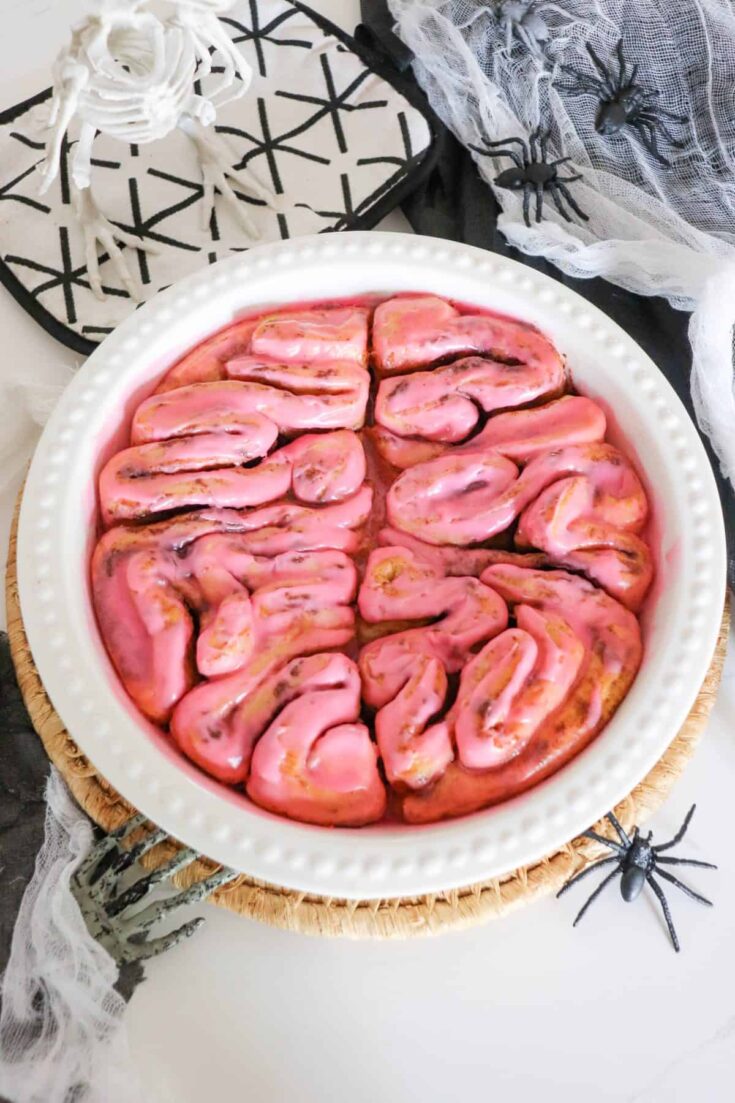 Image for Halloween Cinnamon Roll Brains Recipe