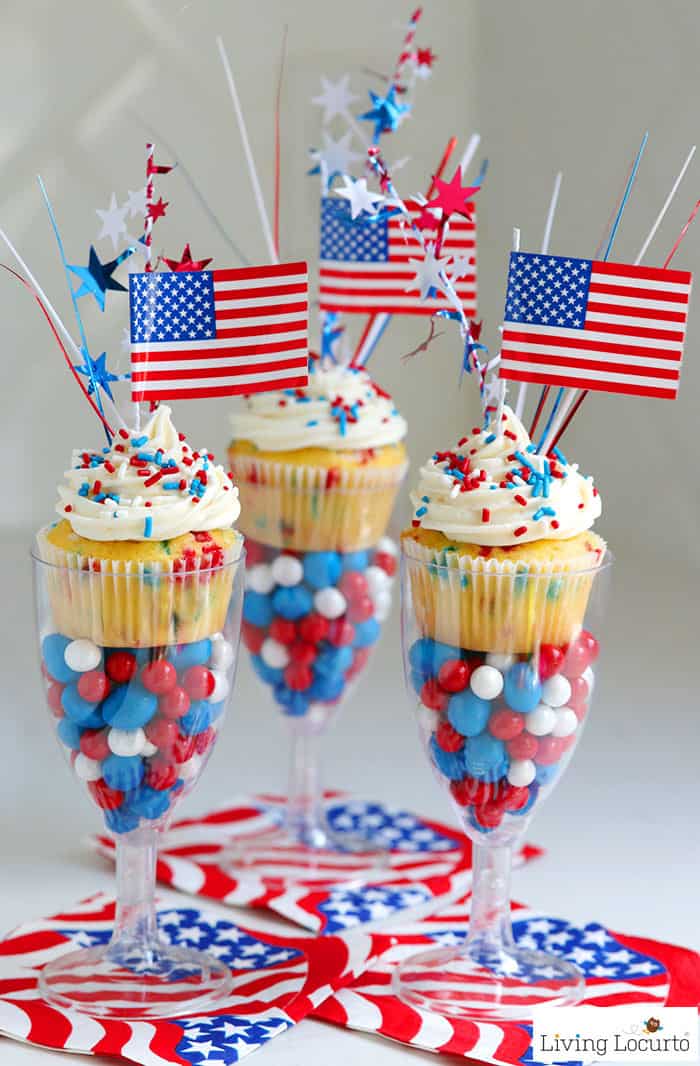 Image for Red, White and Blue Funfetti Cupcakes