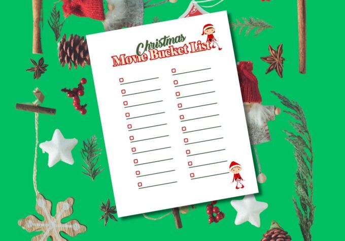 Christmas Movie Bucket List template printable from Big Heart Little Star