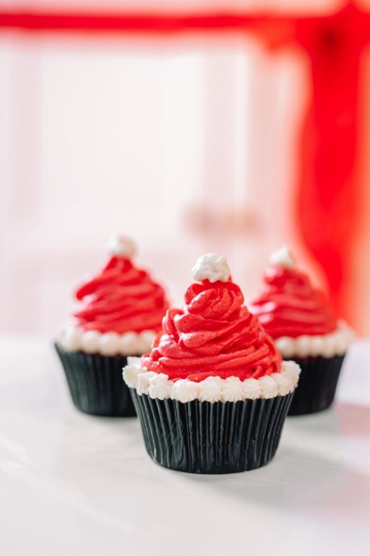 Image for Easy Santa Hat Cupcake Recipe