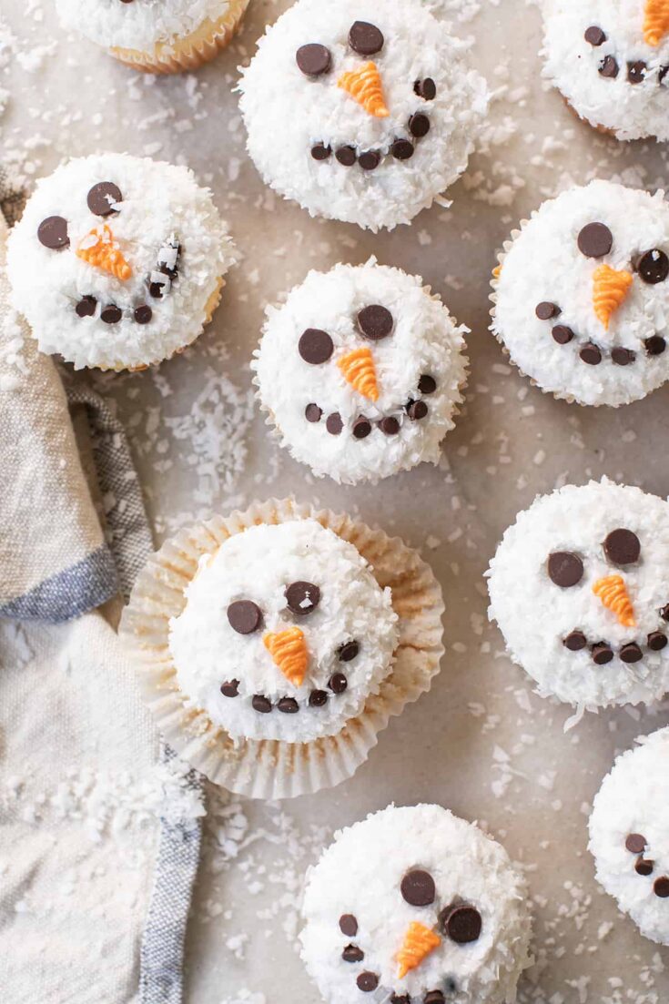 Image for Easy Coconut Snowman Cupcakes