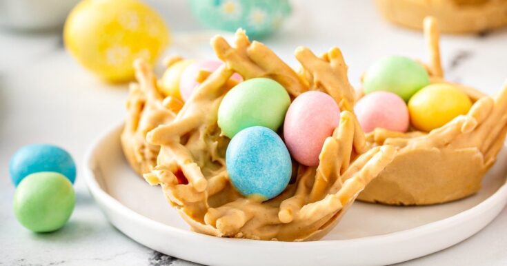 Image for Easter Egg Peanut Butter Haystacks | A festive, no-bake, Easter treat!