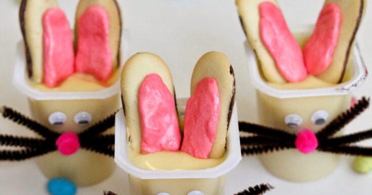 Image for Easter bunny pudding cups!
