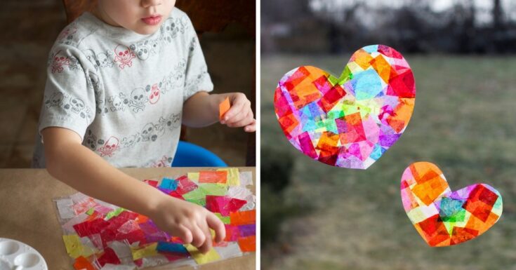 Image for Rainbow Heart Suncatchers with Heart Template