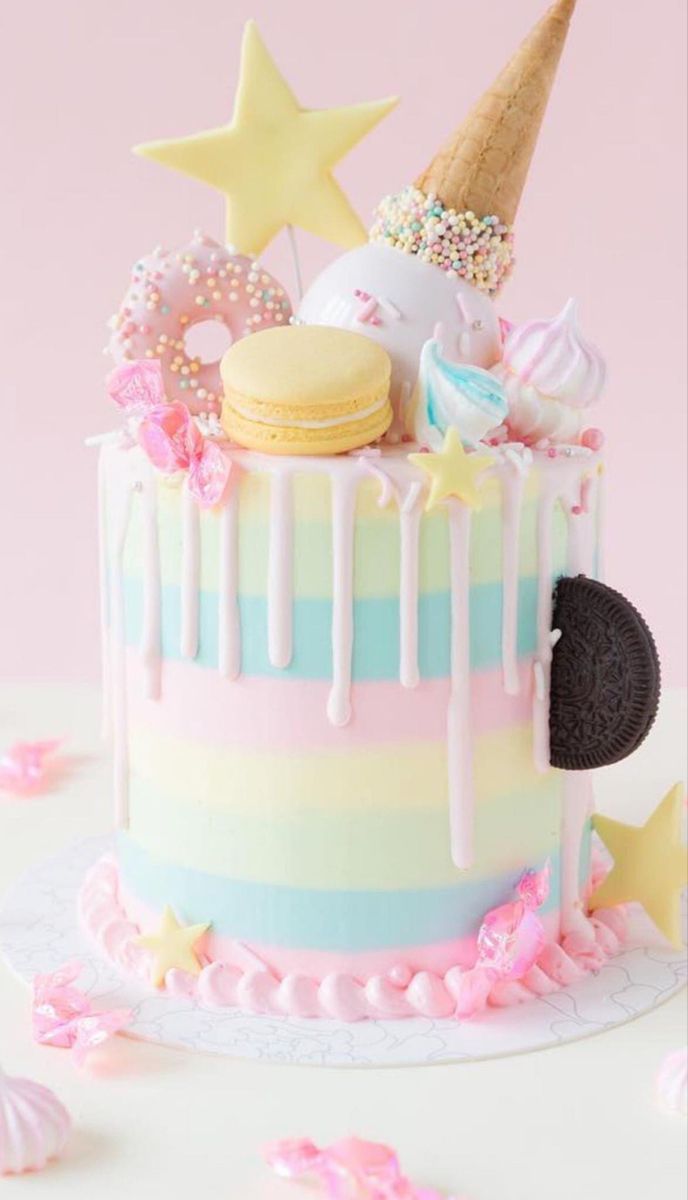 Image for Pin by thecrayolaeffect on Desserts | Candy birthday cakes, Creative birthday cakes, Ice cream birthday cake