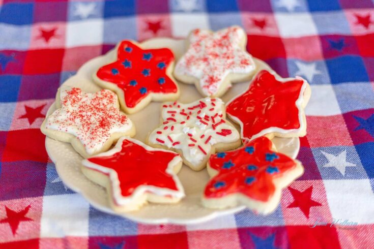 Image for 4th of July Sour Cream Sugar Cookies with Cream Cheese Frosting