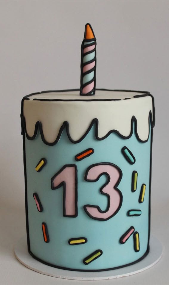 Image for 13th Birthday Cartoon Cake