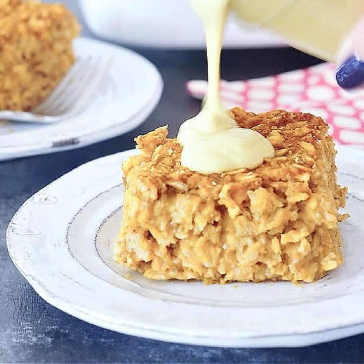 Image for Baked Pumpkin Oatmeal with Golden Cashew Cream