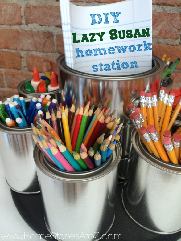 Image for DIY Lazy Susan Homework Caddy