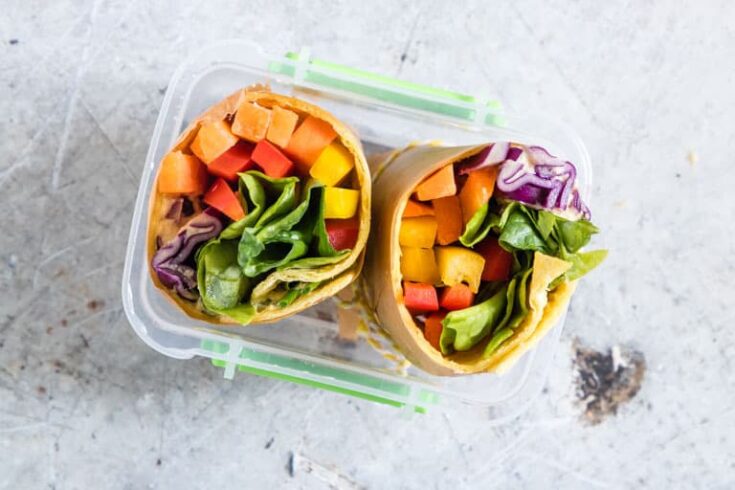 Image for Rainbow Hummus Veggie Wrap - Tortilla Wrap