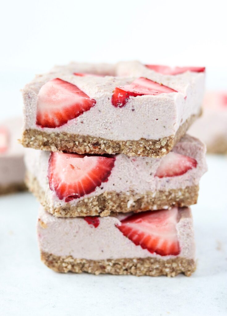 Image for Paleo No Bake Strawberry Cheesecake Bars