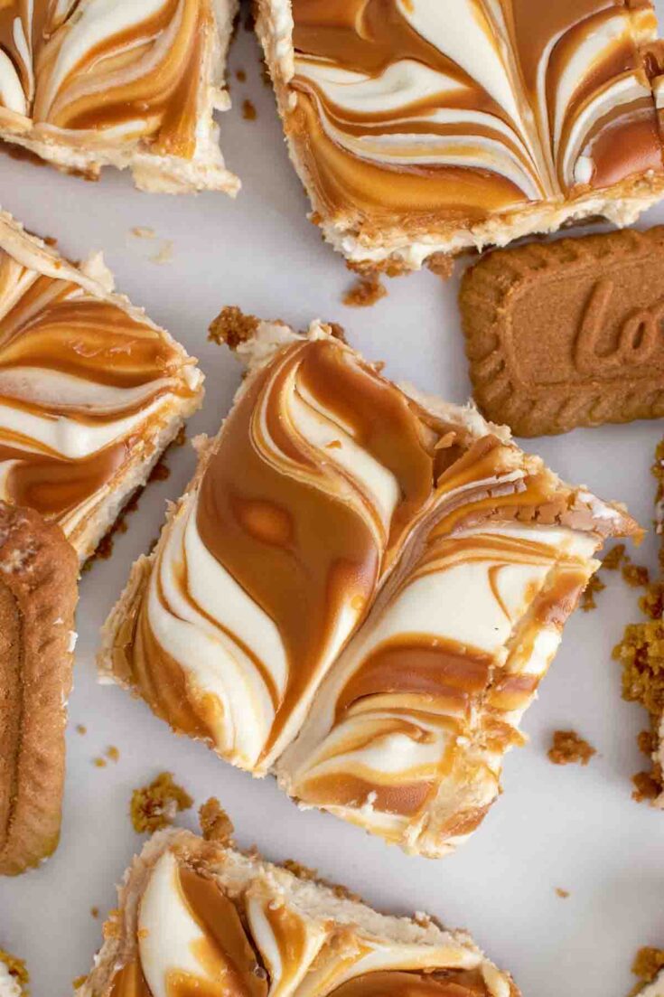 Image for No-Bake Biscoff Swirl Cheesecake Bars