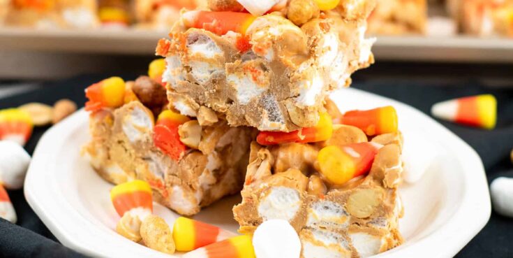 Image for Candy Corn Peanut Butter Bars (No Bake!)