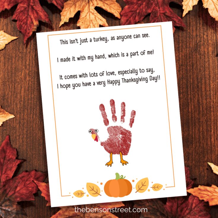 Image for Free Thanksgiving Handprint Poem Printable Craft Template