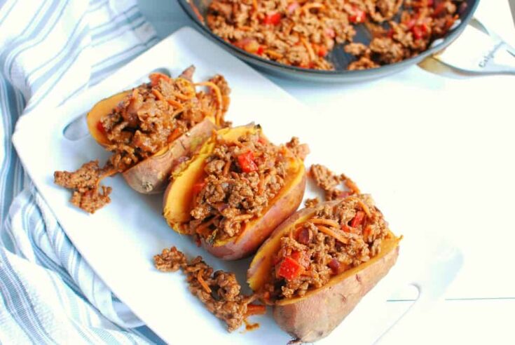 Image for BBQ Ground Beef Stuffed Sweet Potatoes