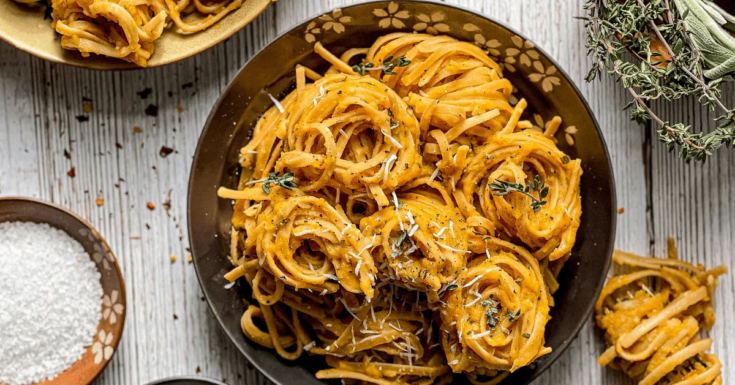 Image for Pasta with Roasted Garlic Butternut Squash Sauce.
