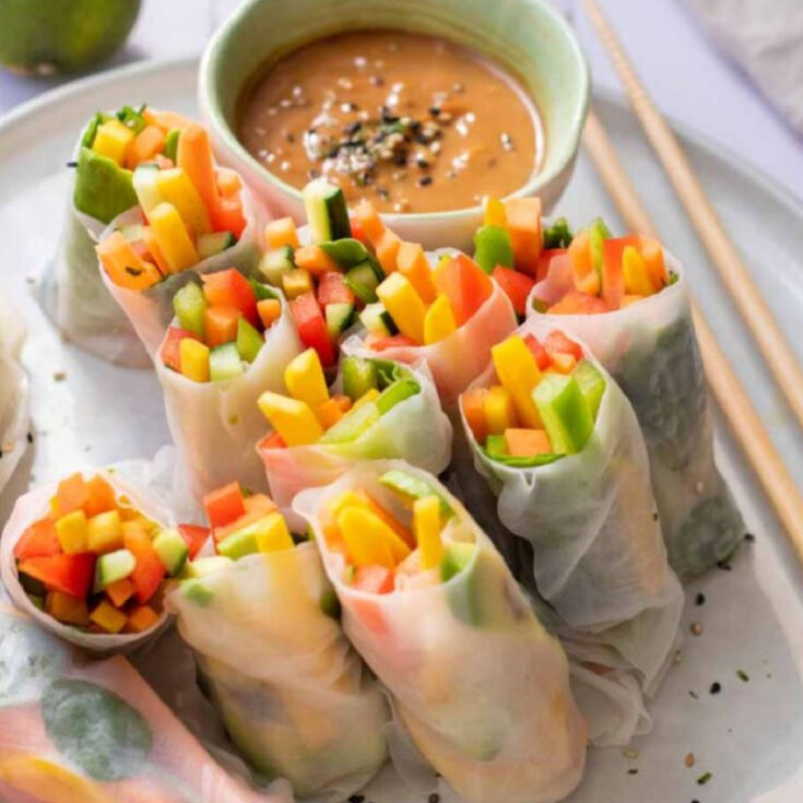 Image for Rainbow Vegetable Rolls With Rice Paper