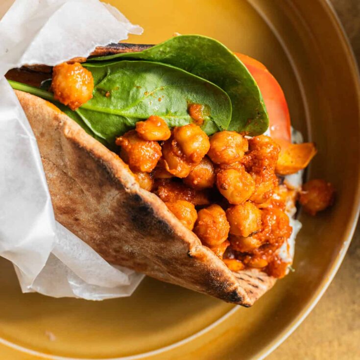 Image for Vegetarian Gyros with Harissa Chickpeas and Tzatziki