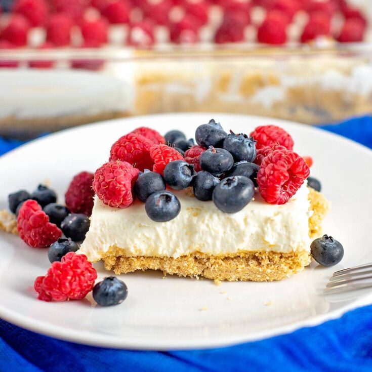 Image for Red, White and Blue No Bake Cheesecake Bars